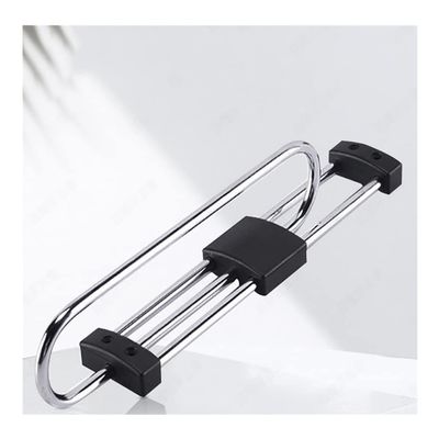 Retractable Closet Pull Out Rod Extendable Pull Out Closet Rod, Sliding Wardrobe Closet Rod, Adjustable Clothing Organizer Holder, Extendable Wardrobe Rail Tube Rod for Closet Organizer (Color : Silv