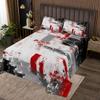 Feelyou Abstract Quilted Coverlet Modern Abstract Art Bedspread for Boys Girls Children Red Grey Black Pattern Coverlet Set Room Decor King Size Quilted 3Pcs view 1