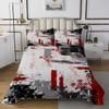 Feelyou Abstract Quilted Coverlet Modern Abstract Art Bedspread for Boys Girls Children Red Grey Black Pattern Coverlet Set Room Decor King Size Quilted 3Pcs view 2