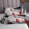 Feelyou Abstract Quilted Coverlet Modern Abstract Art Bedspread for Boys Girls Children Red Grey Black Pattern Coverlet Set Room Decor King Size Quilted 3Pcs view 4