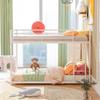 CITYLIGHT Metal Bunk Beds Twin Over Twin, Floor Bunk Bed Low Bunk Beds for Kids, Teens, Adults, Space-Saving Design & Easy Assembly, No Box Spring Needed (White, Twin Over Twin) view 1