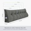 BNCKTRD Headboard Pillow Case Wedge Large Bolster Pillow Cover for Bed Triangle Reading Pillow Back Support Pillow Sham XXL Couch Daybed Bed Rest Backrest Cushion Cover Corduroy Dark Gray 59 in view 4