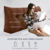 BNCKTRD Headboard Pillow Case Wedge Large Bolster Pillow Cover for Bed Triangle Reading Pillow Back Support Pillow Sham XXL Couch Daybed Bed Rest Backrest Cushion Cover Corduroy Coffee 76In view 2