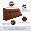 BNCKTRD Headboard Pillow Case Wedge Large Bolster Pillow Cover for Bed Triangle Reading Pillow Back Support Pillow Sham XXL Couch Daybed Bed Rest Backrest Cushion Cover Corduroy Coffee 76In view 3