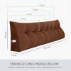 BNCKTRD Headboard Pillow Case Wedge Large Bolster Pillow Cover for Bed Triangle Reading Pillow Back Support Pillow Sham XXL Couch Daybed Bed Rest Backrest Cushion Cover Corduroy Coffee 76In view 4