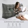 BNCKTRD Headboard Pillow Case Wedge Large Bolster Pillow Cover for Bed Triangle Reading Pillow Back Support Pillow Sham XXL Couch Daybed Bed Rest Backrest Cushion Cover Corduroy Dark Gray 76In view 2