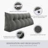 BNCKTRD Headboard Pillow Case Wedge Large Bolster Pillow Cover for Bed Triangle Reading Pillow Back Support Pillow Sham XXL Couch Daybed Bed Rest Backrest Cushion Cover Corduroy Dark Gray 76In view 3
