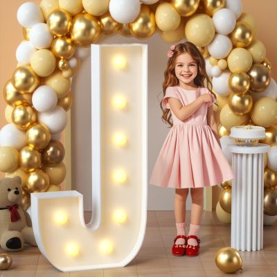 imprsv Marquee Letters, 3FT Light Up Letters J with Light for Party Decor