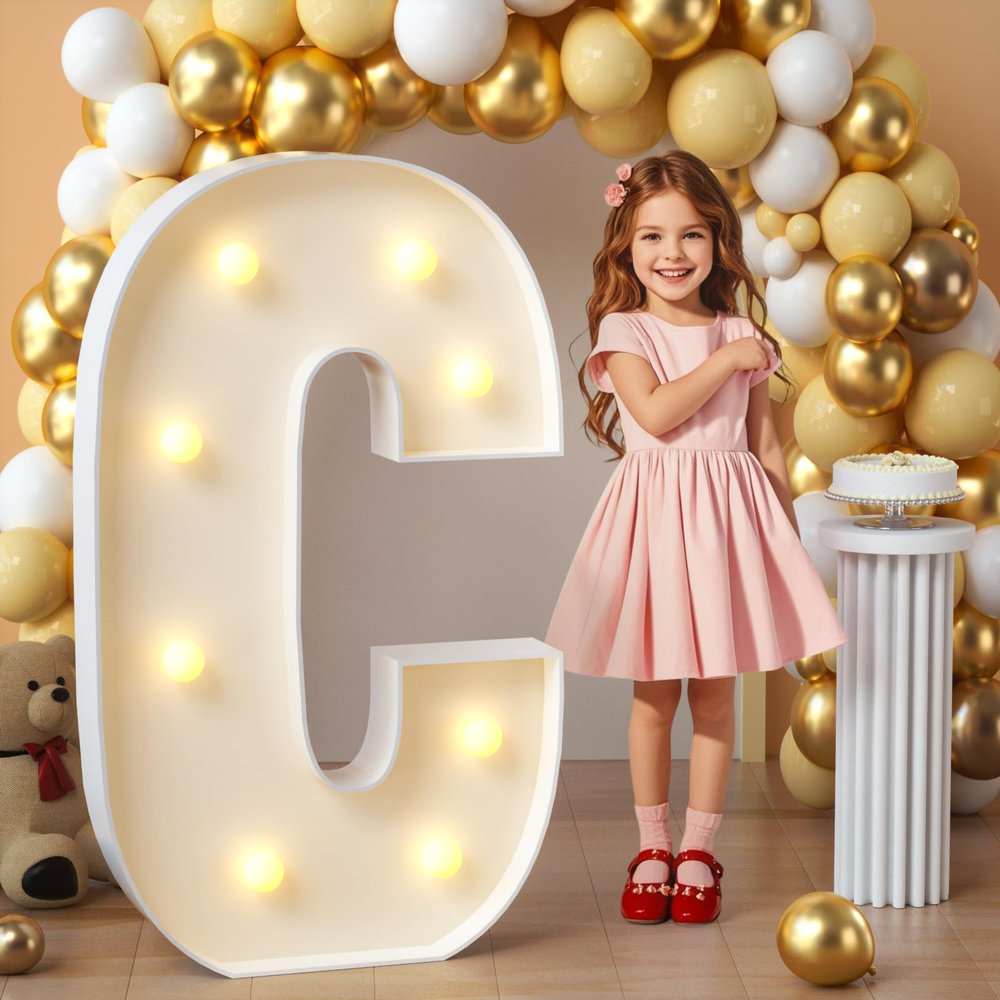 imprsv Marquee Letters, 3FT Light Up Letters C with Light for Party Decor