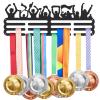 SUPERDANT Medal Display Holders Wall Mounted Screaming Fan Medal Hook Award Display Racks Wall Storage for Ribbon Lanyard Medals Decorative Organizer Holds Over 60 Medals view 1