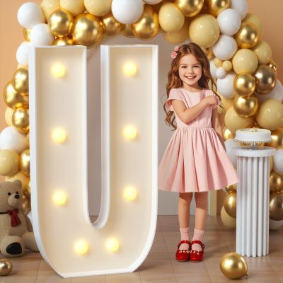 imprsv Marquee Letters, 3FT Light Up Letters U with Light for Party Decor