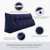 BNCKTRD Headboard Pillow Case Wedge Large Bolster Pillow Cover for Bed Triangle Reading Pillow Back Support Pillow Sham XXL Couch Daybed Bed Rest Backrest Cushion Cover Corduroy Navy Blue 76In view 3
