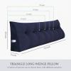 BNCKTRD Headboard Pillow Case Wedge Large Bolster Pillow Cover for Bed Triangle Reading Pillow Back Support Pillow Sham XXL Couch Daybed Bed Rest Backrest Cushion Cover Corduroy Navy Blue 76In view 4