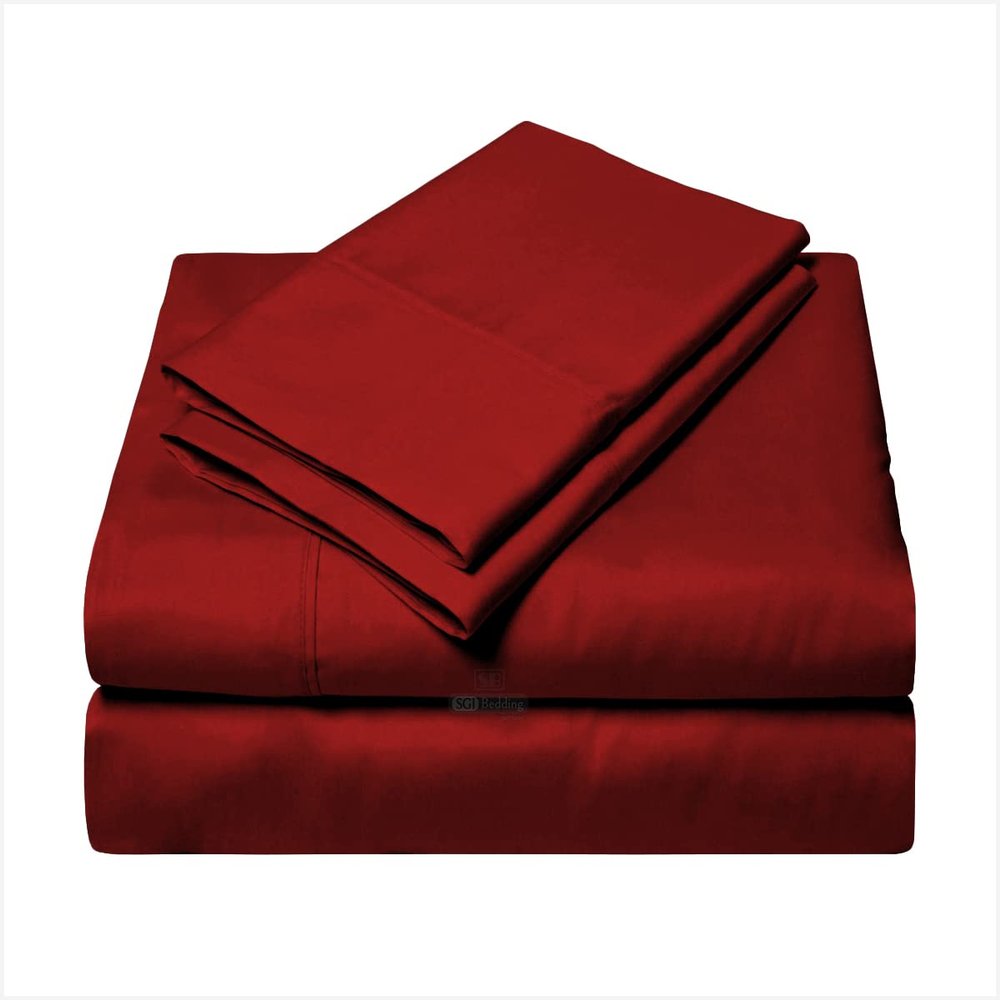 1000 TC RV Sheet Sets 42X80 Truck Sleeper Size Burgundy Solid, Bed Sheets for Campers, Egyptian Long-Staple Cotton RV Bunk and Truck Sleeper Easy Fit Mattress up to 8 Inch Deep Pockets