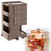 Orange, Multi-Functional Storage Cart for Office, Storage Rolling Cart with Wheels, 74x41x43cm, 360Rotating Drawer, ABS Material, Layered Storage, Clean Bathroom Kitchen Laundry Tight Places view 1