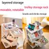 Orange, Multi-Functional Storage Cart for Office, Storage Rolling Cart with Wheels, 74x41x43cm, 360Rotating Drawer, ABS Material, Layered Storage, Clean Bathroom Kitchen Laundry Tight Places view 2