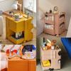 Orange, Multi-Functional Storage Cart for Office, Storage Rolling Cart with Wheels, 74x41x43cm, 360Rotating Drawer, ABS Material, Layered Storage, Clean Bathroom Kitchen Laundry Tight Places view 4