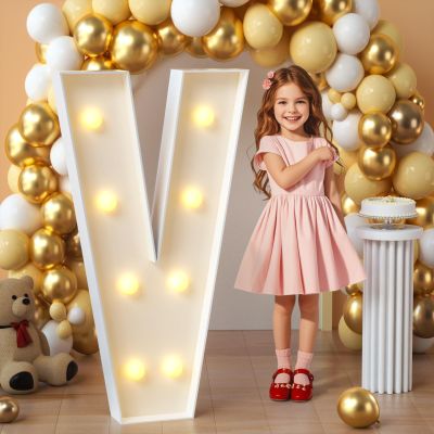 imprsv Marquee Letters, 3FT Light Up Letters V with Light for Party Decor