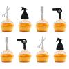 Barbershop Cupcake Toppers, Black & Sliver Glitter Makeup Barber Birthday Cupcake Picks, Cake Decorations for Haircut Salon/Bridal Shower Party - 24pcs view 1