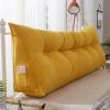 BAHULA Triangular Headboard Pillow, Triangular Reading Bed Rest Pillow Large Bolster Cushion Headboard Backrest Wedge Pillow with Removable Cover,Yellow,60x21x45cm view 1