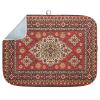 Sanwarm Absorbent Dish Drying Mat, Royal Red Moroccan Microfiber Pad for Kitchen Counter, Coffee Bar Decor, Heat Resistant and Reversible, 18" x 24" view 1