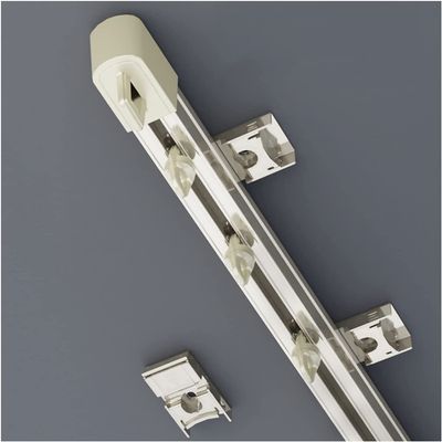 Shower Curtain Track Living Room Heavy Duty Straight Rail Curtain Track, 1/2/3/4/5/10/15 m Long Ceiling/Wall Mount Aluminum Shower Curtain Rods/Room Divider Rail ( Color : Wall Mount , Size : 10m/32.8
