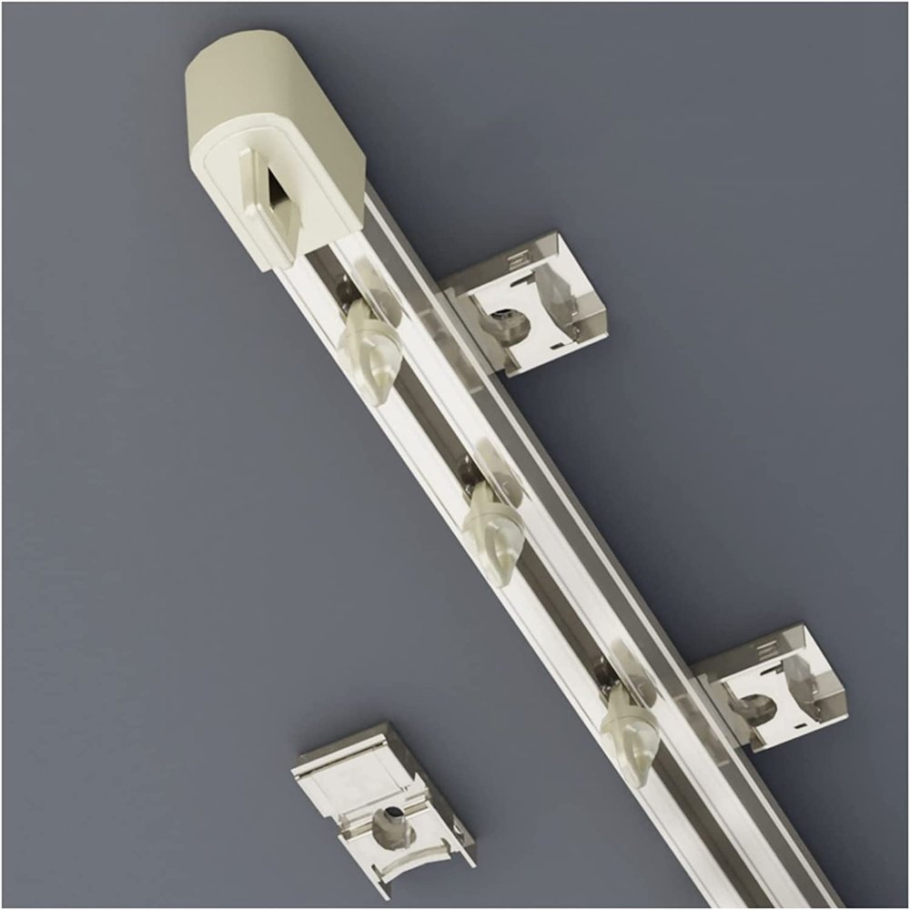Shower Curtain Track Living Room Heavy Duty Straight Rail Curtain Track, 1/2/3/4/5/10/15 m Long Ceiling/Wall Mount Aluminum Shower Curtain Rods/Room Divider Rail ( Color : Wall Mount , Size : 10m/32.8