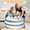 Lukeight Stuffed Animals Storage Bean Bag Chair Cover Only (Ships Empty, No Filling) - Velvet YKK Zipper Beanbag Cover for Big Kids and Teens, Washable Plush Toy Organizer, XX-Large 36" D x 20" H view 2