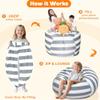 Lukeight Stuffed Animals Storage Bean Bag Chair Cover Only (Ships Empty, No Filling) - Velvet YKK Zipper Beanbag Cover for Big Kids and Teens, Washable Plush Toy Organizer, XX-Large 36" D x 20" H view 3