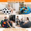 Lukeight Stuffed Animals Storage Bean Bag Chair Cover Only (Ships Empty, No Filling) - Velvet YKK Zipper Beanbag Cover for Big Kids and Teens, Washable Plush Toy Organizer, XX-Large 36" D x 20" H view 4