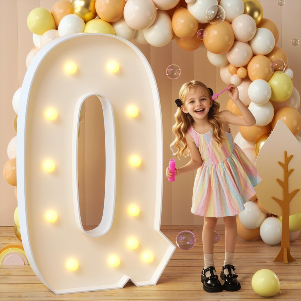 imprsv Marquee Letters, 4FT Light Up Letters Q with Light for Party Decor