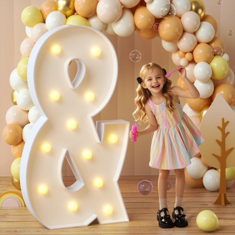 imprsv Marquee Letters, 4FT Light Up Letters & with Light for Party Decor