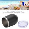 BestAlice Stainless Steel Wine Tumblers, 12oz Double Wall Vacuum Insulated Wine Cups with Lids, Stemless Wine Glass Travel Tumbler for Coffee Cocktails Ice Cream(Black) view 4