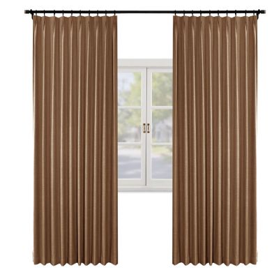 Macochico Blackout Pinch Pleat Drapes for Bedroom Thermal Insulated Light Blocking Drapes Window Curtain Panels for Living Room Bedroom, Orange Copper, 50W x 96L, 2 Panels
