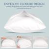 5 Pieces Luxury Reversible Duvet Cover - 1 Reversible Duvet Cover with Zipper and 4 Matching Pillowcases, 400TC 100% Egyptian Cotton - Light Grey & White Solid, Full Size. view 4