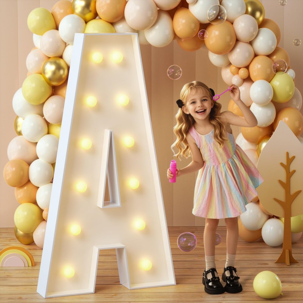imprsv Marquee Letters, 4FT Light Up Letters A with Light for Party Decor