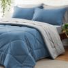 BEDELITE Twin XL Comforter Set 5 Pieces Bed in A Bag - Soft Microfiber Reversible Twin Extra Long Blue Bed Set with Comforters, Sheets, Pillowcase & Sham, Cozy Bedding Sets for College Dorm Room view 1