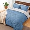 BEDELITE Twin XL Comforter Set 5 Pieces Bed in A Bag - Soft Microfiber Reversible Twin Extra Long Blue Bed Set with Comforters, Sheets, Pillowcase & Sham, Cozy Bedding Sets for College Dorm Room view 2