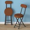 ALIXCE Bar Stool Foldable with Backrest Folding Chair Kitchen Stool with Round Padded Seat Cushion, Counter Stool with Footrest Folding Stool for Breakfast Bar Dining Room Living Room (Color : Brown) view 1