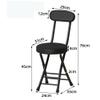 ALIXCE Bar Stool Foldable with Backrest Folding Chair Kitchen Stool with Round Padded Seat Cushion, Counter Stool with Footrest Folding Stool for Breakfast Bar Dining Room Living Room (Color : Brown) view 2