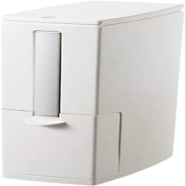 TATSEN Kitchen Trash Can with Toilet Brush Set Bathroom Plastic Waste Bin Narrow Kitchen Garbage Bucket Household Cleaning Tools