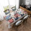 4th of July Rectangle Tablecloths 60x90, Spring Flower Freedom Patriotic Memorial Day Table Cloth Wrinkle Free Table Cover Indoor/Outdoor Tabletop Decor for Wedding Holiday Party Dinner Baby Shower view 3
