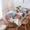 4th of July Rectangle Tablecloths 60x90, Spring Flower Freedom Patriotic Memorial Day Table Cloth Wrinkle Free Table Cover Indoor/Outdoor Tabletop Decor for Wedding Holiday Party Dinner Baby Shower view 4