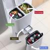 TATSEN 3 Layer Kitchen Waste Bin Home Corner Garbage Plastic Bucket Floor Standing Space Saving Wet Dry Sorted Trash Can with Wheels view 2