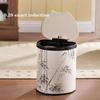 TATSEN Creative Living Room Bedroom Smart Trash Can 9L Household Trash Can with Lid Metal Automatic Induction Trash Can Round Barrel-Shaped Office Trash Can view 4
