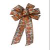1 Pcs 10" Hand Made Wired Pumpkin Wreath Bow Thanksgiving Harvest Fall Autumn Orange view 2