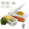 12 in 1 Multifunctional Vegetable Cutter Shredders Slicer With Basket Fruit Potato Chopper Carrot Grater Slicer Mandoline (Color : Green) view 2