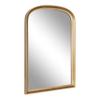 Kate and Laurel Hatherleigh Modern Arched Wooden Wall Mirror, 24 x 36, Gold, Decorative Wood Basket Arch Mirror for Use in Bathroom, Entryway, or Bedroom view 1