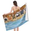 Cat Microfiber Beach Towel for Women, Adults - Cute Personalized, Oversized, Quick Dry, Sand Free - 30"x 60" view 2