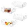 Under Shelf Storage Basket, Hanging Shelf Basket Slides Under Shelves for Storage Metal Under Cabinet Shelf Basket Organizer for Kitchen Pantry Desk Bookshelf (White Pack of 4) view 1
